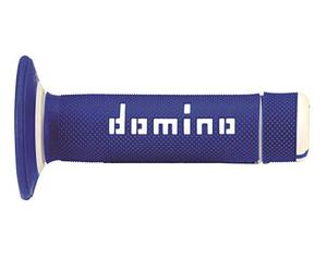 Domino MANOPOLE BICOLORE BLU/BIANCO PER MOTO OFF ROAD ENDURO/CROSS IN MATERIALE BICOMPONENTE Lunghezza: 118 mm Accessori: 97.5595.04-00