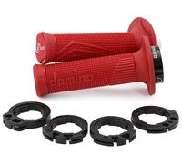 DOMINO Manopole Lock-ON D100 con ghiere-Rosso Universale