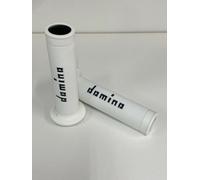 DOMINO Manopole racing forate super soft universali BIANCO - NERO