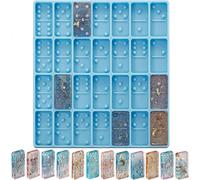 Domino Mold for Epoxy Domino Mold for Resin Candy Molds Clay Mold Dominoes Molds 28 Cavities Silicone Mold for Pendant Epoxy Molds Cake Jewelry Making