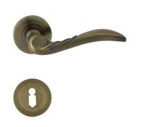 domino PETRA-R M3 - Set di maniglie per porta con serratura a chiave BB - Rosone rotonda - Maniglia per porta dell'ufficio, porta della cantina e porta interna - Ferri per porta in alluminio -