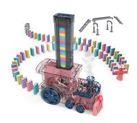 Domino - Piccola Locomotiva Elettrica Automatica Automatica, Giocattolo Domino Creativo Con Luce E Suono | STEM Giocattoli Per Giocattoli Educativi Interattivi Per Bambini Asilo E