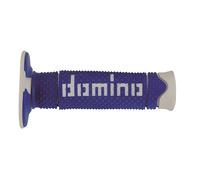 Domino Manopole A260 Coppia Offroad Bianco/Blu Diametro 22-26 mm Universali