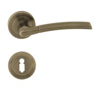 Domino PRESTO-R M3 Set di Maniglie per Porta Interna, Ufficio e Cantina, in Alluminio con Finitura in Bronzo e Ottone, Design Resistente ed Elegante per Ambienti Domestici e Professionali