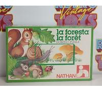 DOMINO-PUZZLE LA FORESTA NATHAN 3-6 ANNI GIOCO VINTAGE MENTALE JIGSAW