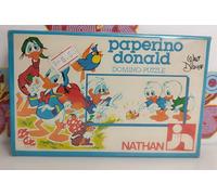 DOMINO PUZZLE PAPERINO NATHAN 3-7 ANNI GIOCO VINTAGE MENTALE DISNEY DONALD DUCK