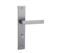 Domino QUBIK M45 Maniglia per Porta a Forma di L in Alluminio Cromato Satinato, Set con 78 Maniglie per WC, Design Moderno ed Elegante per Porte Interne
