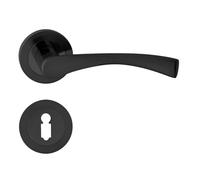 domino ROMANA-R BLACK - Maniglia per porta della stanza, porta dell'ufficio, cantina e porta interna, in alluminio nero