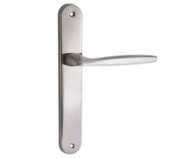 Domino Set di maniglie per porta senza foro Set di maniglie per porta interna della camera da letto, ingresso, corridoio - alluminio resistente argento universale MIA M9 BO