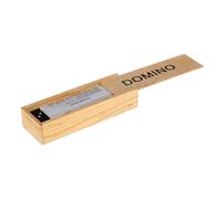 Domino Set Doppio 6 - Classico gioco del treno del domino | Dominoes Double 6 Gioco da tavolo educativo, 28 tessere con custodia in legno marrone per adulti, bambini