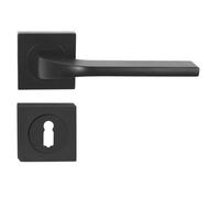 domino Tipo-QR - Maniglia quadrata per porta, per camere da letto, uffici, cantine e porte interne, in alluminio bronzo, colore: Nero