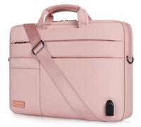 DOMISO 17 Pollici Borsa PC Impermeabile Custodia con Porta di Ricarica USB per Computer Portatile/Tablet/Notebook/Ultrabook/Chromebook/HP Pavilion 17 Envy 17 / Lenovo IdeaPad 321, Rosa