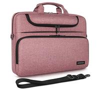 DOMISO Borsa per PC da 14 Pollici, Messenger Resistente all'Acqua con Tracolla, Compatibile con 14" Acer Aspire 1 Swift 3 / HP Stream 14 Pavilion 14 / Lenovo IdeaPad/Asus, Rosa+Nero