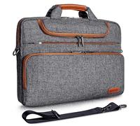 DOMISO Borsa per PC da 15-15,6 Pollici, Messenger Resistente all'Acqua con Tracolla, Compatibile con Lenovo IdeaPad ThinkPad/HP Pavilion 15 ENVY 15 / Dell XPS 15 / Macbook/Asus, Grigio Scuro