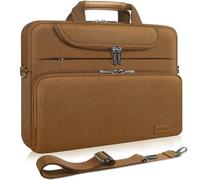 DOMISO Borsa per PC da 17 17,3 18 Pollici, Messenger Resistente all'Acqua con Tracolla, Compatibile con 17-18" Portatili e Notebook da Gaming/Dell/Lenovo/Acer/HP/MSI/ASUS, Caramello