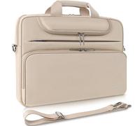 DOMISO Borsa per PC da 17-17,3 Pollici, Messenger Resistente all'Acqua con Tracolla, Compatibile con 17-17.3" Notebook/Dell/Lenovo/Acer/HP/MSI/ASUS, Beige