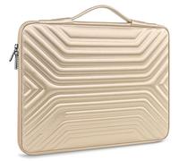 DOMISO Custodia protettiva per computer portatile da 17 a 17,3 pollici con manico, impermeabile, antiurto, custodia protettiva per computer portatile Dell, HP, Acer, MSI, Lenovo, oro