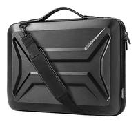 DOMISO Custodia rigida per laptop da 15-16 pollici con tracolla, impermeabile, antiurto, custodia protettiva con manico retrattile per MacBook/Lenovo/HP/Dell/Asus, nero