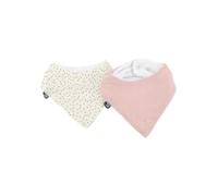 Domiva - Set di 2 bavaglini BANDANA Musseline Voi Vecchi Rosa Piselli in garza di cotone