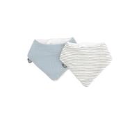 Domiva - Set di 2 bavaglini BANDANA Musseline You Blue VINTAGE a righe in garza di cotone