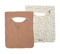 DOMIVA - Set di 2 bavaglini per bambini, motivo: "Honey Moon", 3/24 mesi, colore: SAVANE