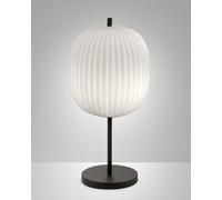 DOMIZIA LAMPADA DA TAVOLO NERA IN METALLO E VETRO SOFFIATO 1 LUCE ATTACCO E27