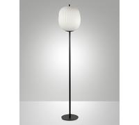 DOMIZIA LAMPADA DA TERRA NERA 1 LUCE ATTACCO E27 DIMMERABILE D. VETRO 32CM