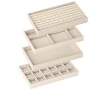 Domkan 4 Pezzi Organizzatore Gioielli, Vassoi Organizer da Cassetto, Porta Gioie