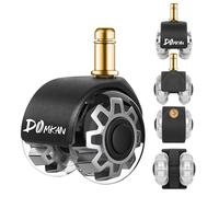 Domkan Ruote per sedia da ufficio, 10 x 22 mm set di 5 ruote di ricambio per pavimenti in moquette e parquet, resistenti ruote per sedie da ufficio, ricambio per tappetini di protezion