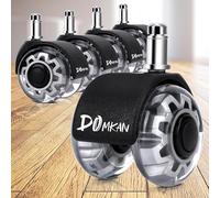 Domkan Ruote per sedia da ufficio, 11 x 22 mm set di 5 ruote di ricambio per pavimenti in moquette e parquet, resistenti ruote per sedie da ufficio, ricambio per tappetini di protezion