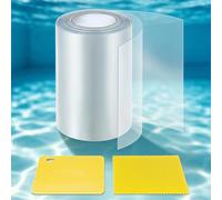 Dommsinon Kit di riparazione autoadesivo per piscina, 10,2 cm x 3 m, toppa subacquea, ultra trasparente, in TPU, kit di riparazione per piscine fuori terra e terreno trasparente, fiume pigro