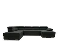 DOMO. collection David FK - Divano con schienale a forma di U, con anima a molla e schienale, 337 x 232 x 78 cm (larghezza x profondità x altezza), colore: Antracite