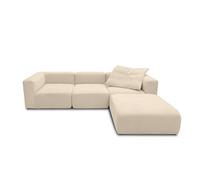 DOMO. collection Divano ad angolo Adrian, divano modulare, a forma di L, composto da 2 poltrone ad angolo, 1 poltrona e 1 sgabello, divano modulare, 4 elementi imbottiti, divano ad angolo 301 x 193 x
