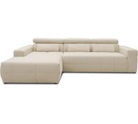 DOMO. collection Divano ad angolo Brandon, divano con schienale a forma di L, angolo imbottito, set longchair sinistro, 285 x 175 x 98 cm (larghezza x profondità x altezza), beige