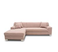 DOMO. collection Divano ad angolo Capri a forma di L con funzione di sonno, divano ad angolo, divano letto 239 x 152 x 75 cm (larghezza x profondità x altezza), rosa