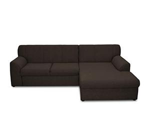 DOMO. collection Divano angolare a forma di L con funzione sleep divano moderno piccolo angolo imbottito divano letto 245 x 155 x 78 cm (LxPxH), marrone