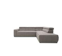 DOMO. collection Divano angolare Brandon, divano con schienale a forma di L, angolo imbottito, 275 x 228 x 98 cm (larghezza x profondità x altezza), grigio