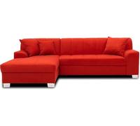 DOMO. collection Divano angolare Capri, divano a forma di L, divano ad angolo, divano ad angolo, 239 x 152 x 75 cm (larghezza x profondità x altezza), rosso