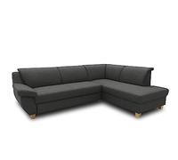 DOMO. collection Divano angolare Panama, classico ad angolo a forma di L, divano ad angolo, divano ad angolo, angolo 254 x 186 cm, colore: antracite
