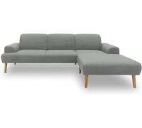 DOMO. collection Divano angolare Salinas, divano con anima a forma di L, moderno divano con piedini in legno e effetto fluttuante, divano ad angolo, angolo imbottito, 292 x 176 x 83 cm (larghezza x