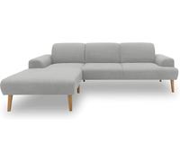 DOMO. collection Divano angolare Salinas, divano con anima a forma di L, moderno divano con piedini in legno e effetto fluttuante, divano ad angolo, angolo imbottito, 292 x 176 x 83 cm (larghezza x