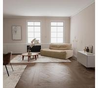 DOMO. collection Divano Boho, 3 posti in stile bohémien, divano a 3 posti, 224 x 109 x 81 cm (larghezza x profondità x altezza), beige