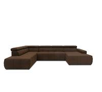 DOMO. collection Divano con Schienale a U, Set di mobili angolari Imbottiti, Marrone Scuro, 228 x 359 x 175 cm