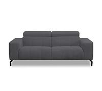 DOMO. collection Divano Cunelli, 2 divani, con funzione schienale, 2 posti, con funzione relax, divano imbottito, 208 x 104 x 79 cm (larghezza x profondità x altezza), antracite