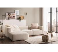 DOMO. collection Ecksofa Adrian - Divano modulare, L-Form aus 2 x Ecksessel, 1 x Sessel und 1 x Hocker, Modul-Couch, 4 Polster-Elente, Eckcouch, 301 x 193 x 69 cm (BxTxH), crema