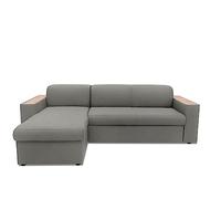 DOMO. collection Lima, angolare con Funzione Contenitore, montabile su Entrambi i Lati, Poliestere ingegnerizzato Letto, Divano a Forma di L Schiuma Metallo Materiale: Legno, Zinco, 155 x 244 cm