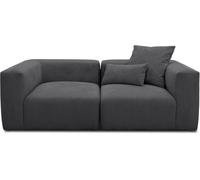 DOMO. collection Malia Chaise Longue, 2, Divano, modulo Tessuto Legno Cord Metallo, Antracite, 216 x 108 cm