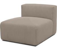 DOMO. collection Malia Poltrona, Singolo, combinabile Tessuto Legno Cord Metallo, Marrone, 85 x 108 cm