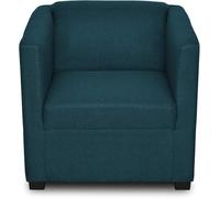 DOMO. collection Poltrona Bob FK, piccola poltrona retrò con braccioli e piume imbottite, da cocktail, 73 x 75 x 69 cm, colore: blu scuro