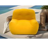 DOMO. collection Poltrona da giardino Norderney, poltrona da giardino, mobili da giardino, poltrona imbottita, 114 x 105 x 78 cm, colore giallo